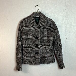 Black and white Ralph Lauren tweed alpaca wool blazer